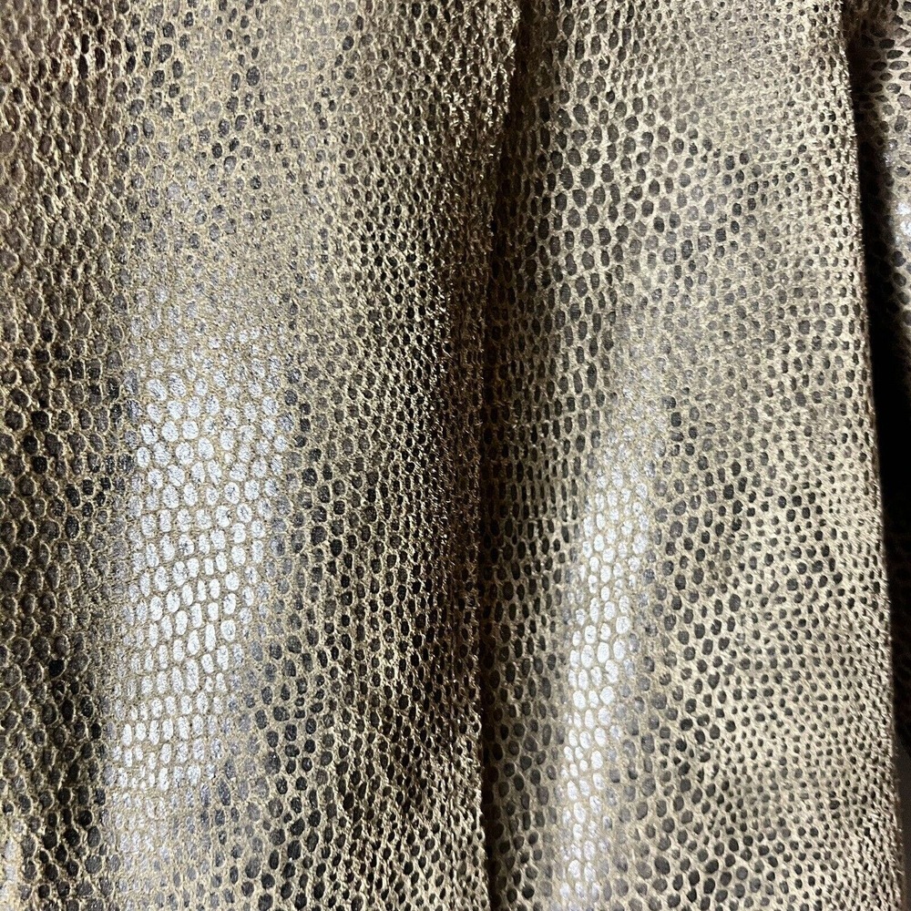 Alfani Genuine Leather Moto Jacket Snakeskin Olive Green Size Small - Picture 3 of 9